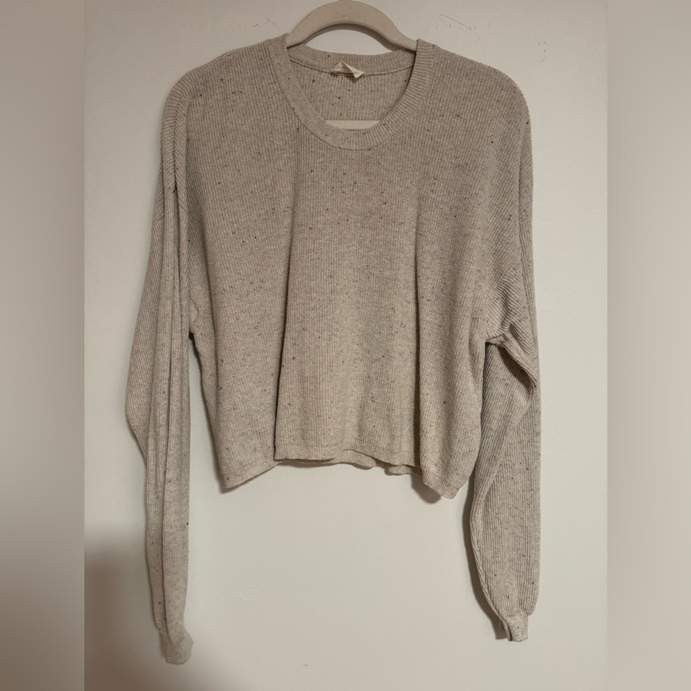 American Vintage Cream Speckled Knit Crewneck